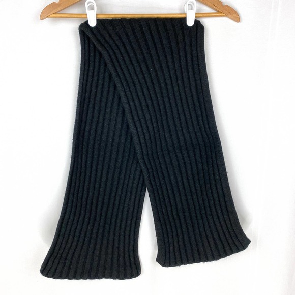 Marc O'Polo Scarf Black Rib Knit 9.5 x 50 - Picture 6 of 7